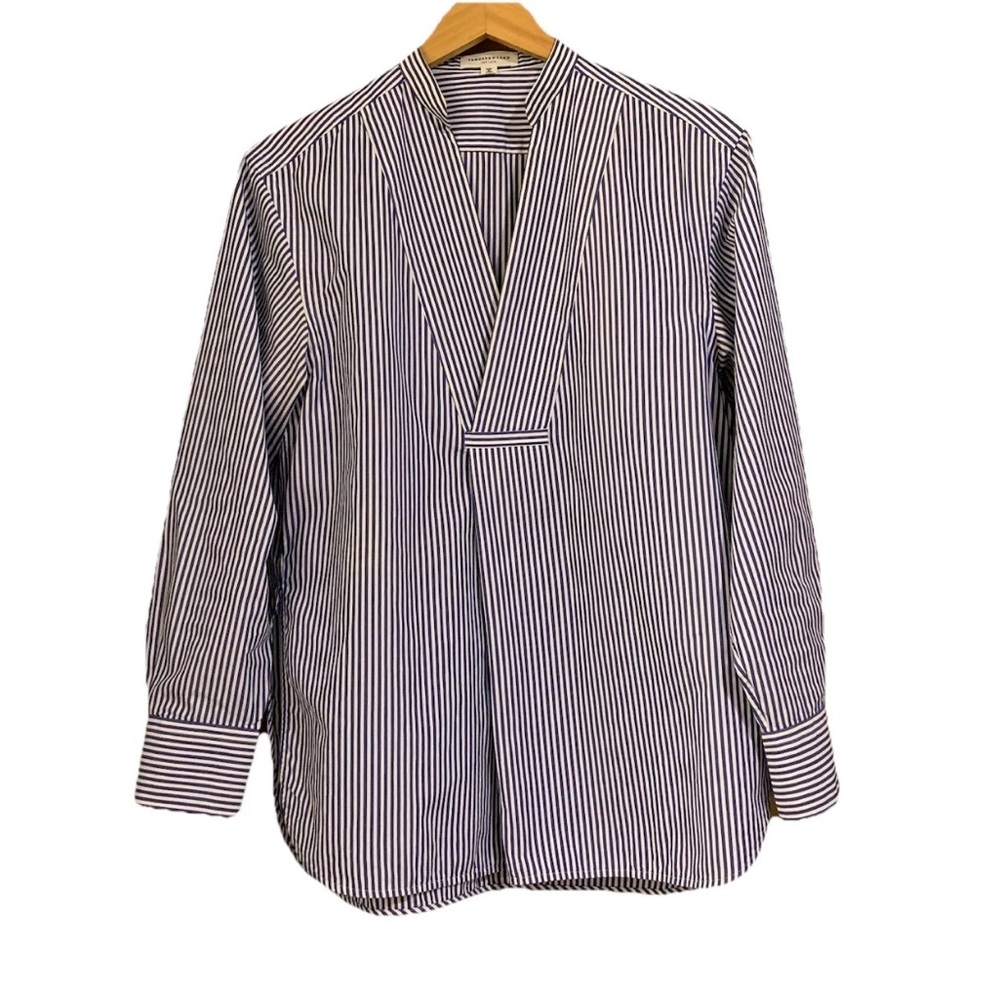 Tomorrowland Poplin Cotton Striped Tunic Shirt US Size M (40) Made Japan